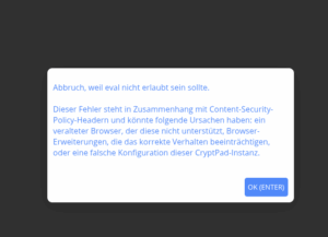 cryptpad-abbruch-eval-nicht-erlaubt